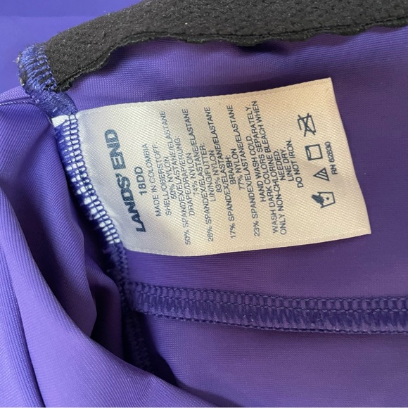 Lands’ End One Piece Purple Swimsuit Size 16DD - Picture 8 of 8